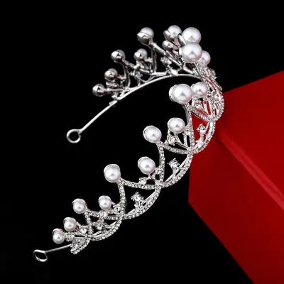 Princess Bridal Crown Pearl Headband 